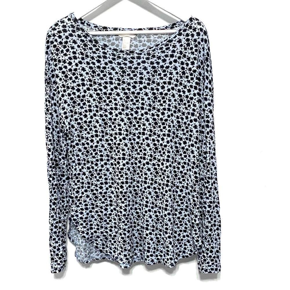 H&M floral palm long sleeve large shirt